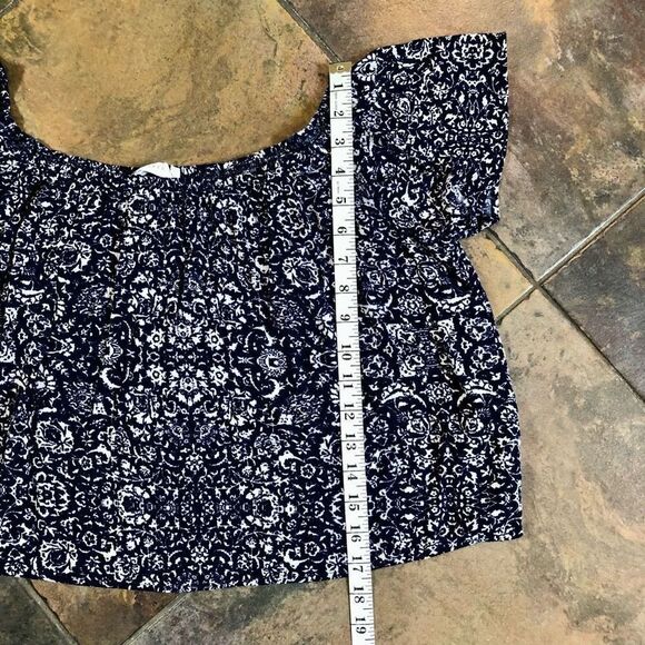 Lush Women’s Crop Top Midriff Blue Floral Top Size XL - Picture 8 of 14